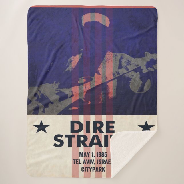 Cobertor Sherpa Dire Straits Tour Poster Blanket (Frente)