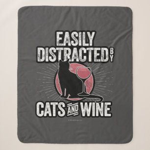 Cobertor Sherpa Distração fácil de gatos e vinhos