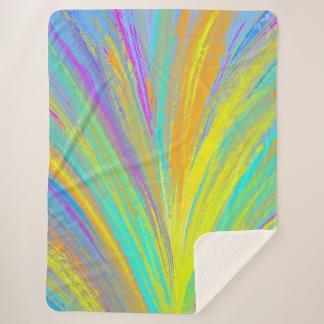 Cobertor Sherpa Diversão de Verão Tropical de abstrato (Frente)