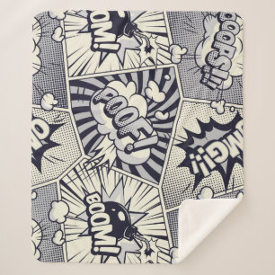 Cobertor Sherpa Diversão Gráfica Cômico Livro de Discurso Balões D