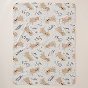 Cobertor Sherpa Diversão Labradoodle Mão Desenhada Sherpa Blanke