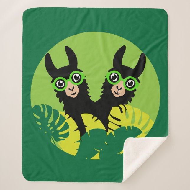 Cobertor Sherpa Diversão Llama Alpaca Casa E Vida (Frente)
