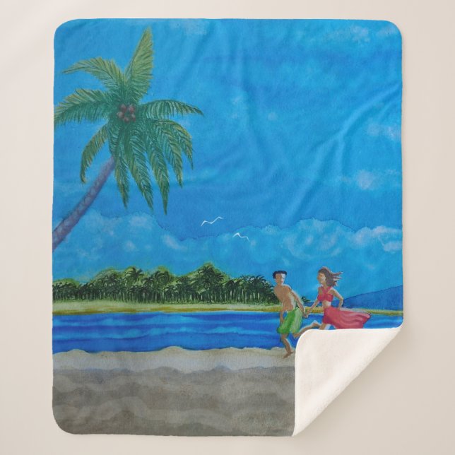 Cobertor Sherpa Diversão no Sol (Frente)