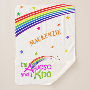 Cobertor Sherpa Divertido AWESOME e eu o conheço com o Rainbow em 