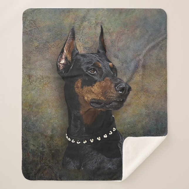 Cobertor Sherpa Doberman (Frente)