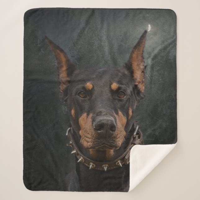 Cobertor Sherpa Doberman Pinscher (Frente)