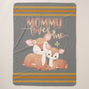 Cobertor Sherpa Doe Deer and Fawn Mamãe me ama