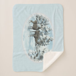 Cobertor Sherpa Dois Deers e um Snowman Sherpa Blanket