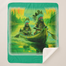 Cobertor Sherpa Dois índios Estão Removendo No Lago