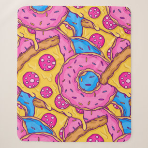 Cobertor Sherpa donuts de pizza de rosquinha rosa