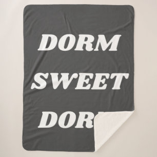 Cobertor Sherpa Dorm Sweet Dorm a Preto e Branco