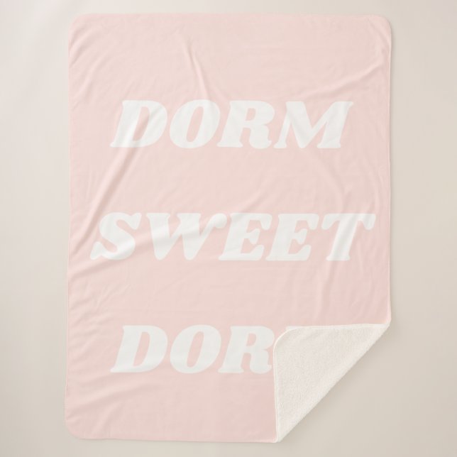 Cobertor Sherpa Dorme Sweet Dorm em Blush (Frente)