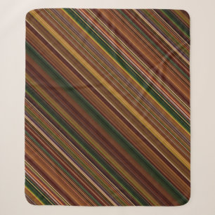 Cobertor Sherpa Dossel de Outono Marrom e Verde Listrado
