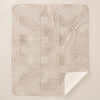 Cobertor Sherpa Dourado Arch Azulejo Art Deco.