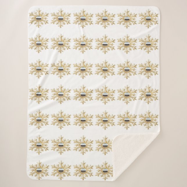Cobertor Sherpa Dourado e Cromo Sherpa Blanket (Frente)