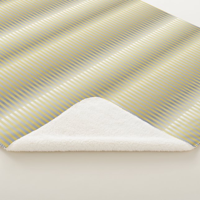 Cobertor Sherpa Dourado e Prata (Stripes) (3/4)