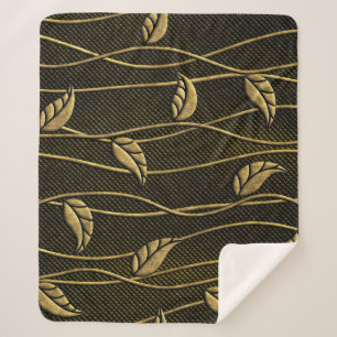 Cobertor Sherpa Dourado e preto: deixa textura 3D.