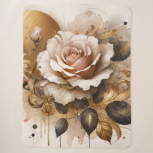 Cobertor Sherpa Dourado e Rosa de caxemira