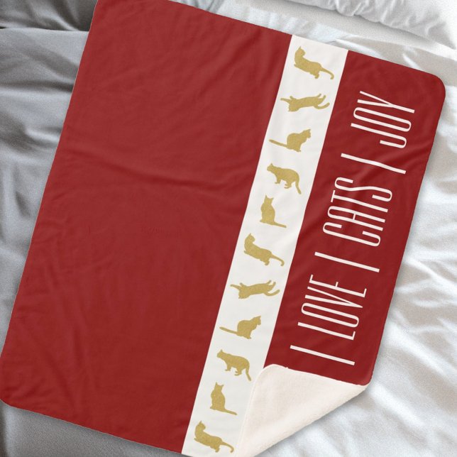 Cobertor Sherpa Dourado Natal Vermelho Moderno (Criador carregado)