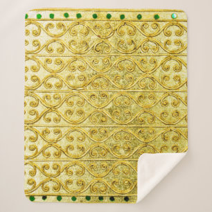 Cobertor Sherpa Dourado padrão sem costura de metal