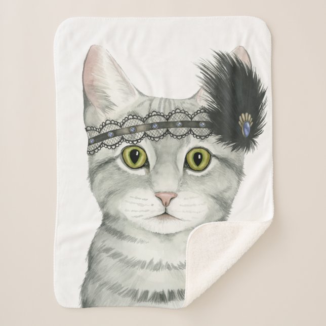 Cobertor Sherpa Downton Cat | Sujeitas A rendas (Frente)