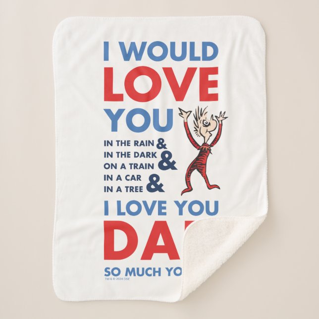 Cobertor Sherpa Dr. Seuss | Eu Te Amo Pai Tanto Que Você Vê (Frente)