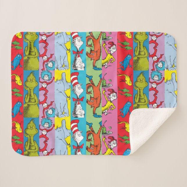 Cobertor Sherpa Dr. Seuss | Fatia de Caracteres (Frente (Horizontal))