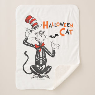 Cobertor Sherpa Dr. Seuss Gato do Chapéu de Halloween