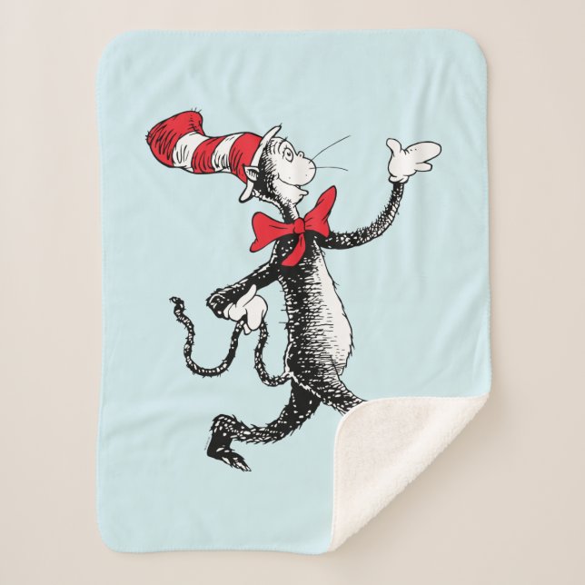 Cobertor Sherpa Dr. Seuss | Gato na Marcha do Chapéu (Frente)