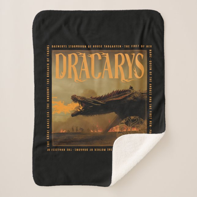 Cobertor Sherpa "Dracarys" Drogon Brething Fire Graphic (Frente)
