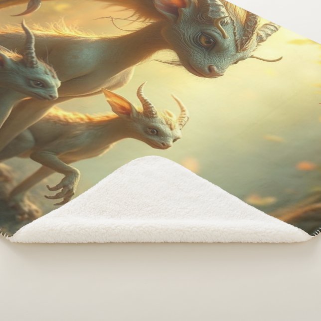 Cobertor Sherpa „Drachenmutter im goldenen Wald“ (3/4)