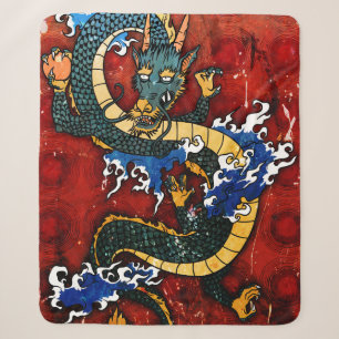 Cobertor Sherpa Dragão Japonês
