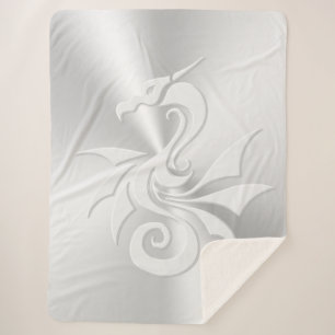 Cobertor Sherpa Dragão Tribal de Efeito Embrionado