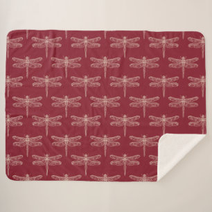 Cobertor Sherpa Dragões em Vermelho Brick