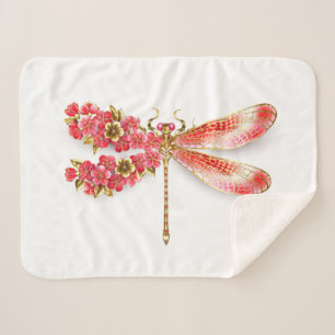 Cobertor Sherpa Dragonfly com joalheria sakura