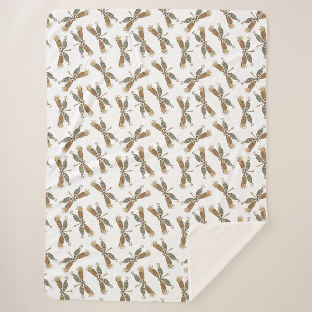 Cobertor Sherpa Dragonfly Gift Sherpa Throw Blanket (Frente)