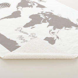 Cobertor Sherpa Dream Big World Traveler Nome de bebê personalizad