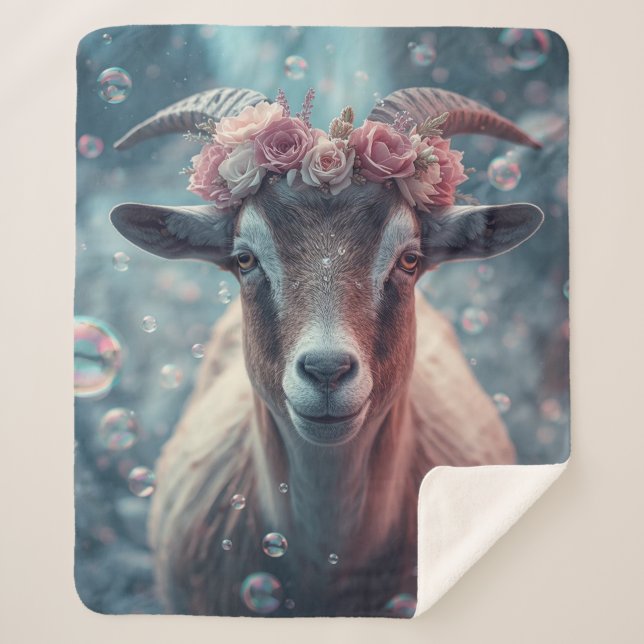 Cobertor Sherpa Dreamy Goat Art (Frente)