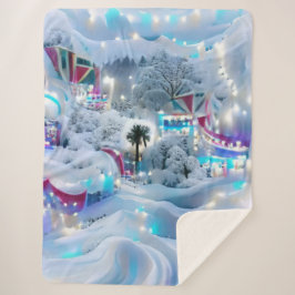 Cobertor Sherpa Dreamy Winter Wonderland Lights