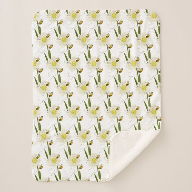 Cobertor Sherpa Duas abelhas pequenas e bonitas (Frente)