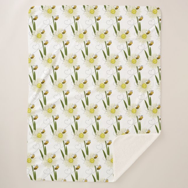 Cobertor Sherpa Duas abelhas pequenas e bonitas (Frente)