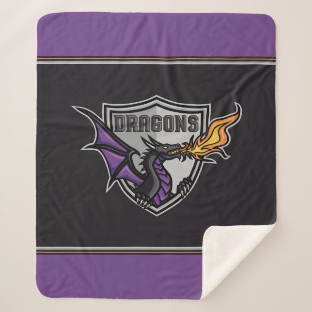 Cobertor Sherpa Duluth Dragons Fleece de Hóquei no Gelo e Sherpa B (Frente)