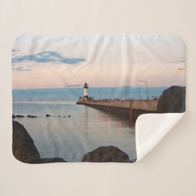 Cobertor Sherpa Duluth Harbor North Pier Light sherpa coberket (Frente (Horizontal))