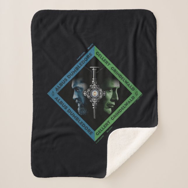 Cobertor Sherpa Dumbledore & Grindlewald Blood Troth Graphic (Frente)