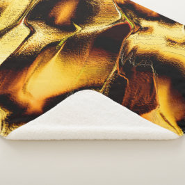 Cobertor Sherpa Dunas cor de laranja ouro grossas, com partes escu