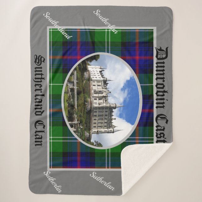Cobertor Sherpa Dunrobin Castle Sutherland Spellings e Tartan (Frente)