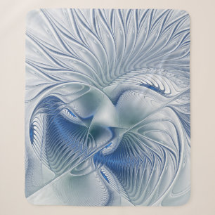 Cobertor Sherpa Dynamics Fantasy Abstrato Blue Tones Arte Fractal