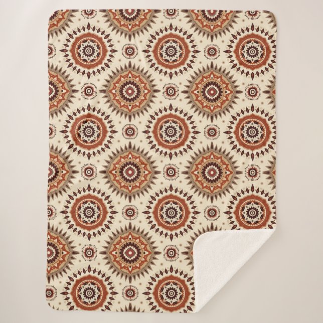 Cobertor Sherpa Earthen Radiance Mandala (Frente)