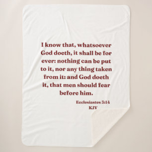 Cobertor Sherpa Eclesiastes 3:14 Bíblia KJV Verso