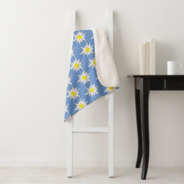 Cobertor Sherpa Edelweiss Flower Doodle Sherpa Blanket